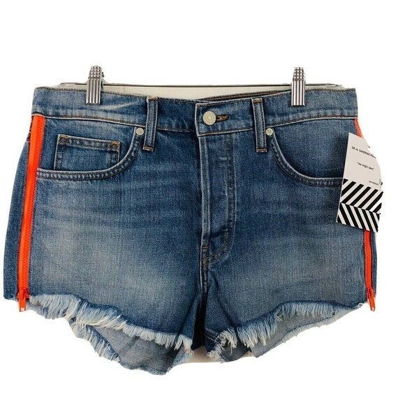 Free People Pants - Free People Blue Jean Shorts with Orange Accents